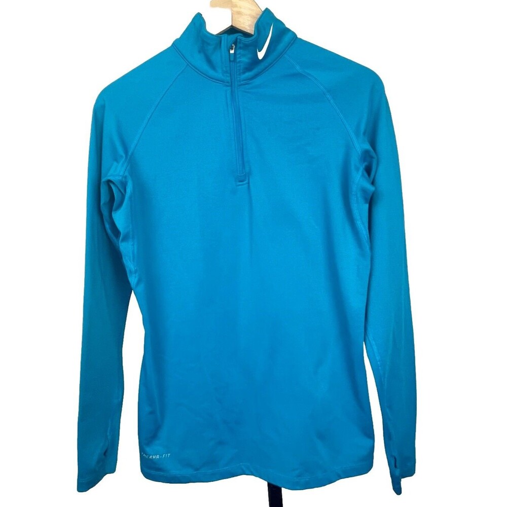 Nike Pro Combat Top Therma Dri Fit 1/4 Zip Pullover Thumbholes Medium Athletic